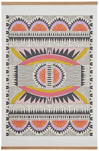 amazon brand – rivet tribal multi-color art print with oak hanger, 18" x 24"