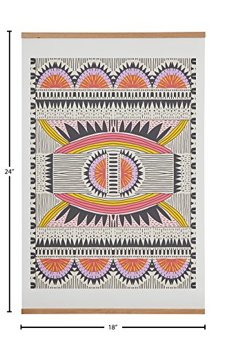 Amazon Brand – Rivet Tribal Multi-Color Art Print with Oak Hanger, 18" x 24"