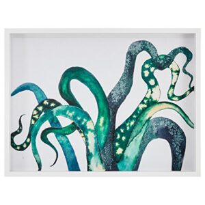 amazon brand – rivet modern octopus tentacle print in shadowbox, white frame, 31" x 41"