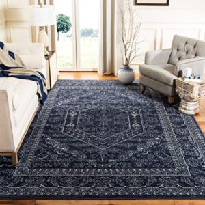 safavieh adirondack collection area rug - 8' x 10', navy & ivory, oriental medallion design, non-shedding & easy care, ideal for high traffic areas in living room, bedroom (adr108n)