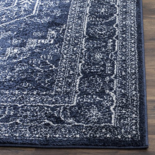 SAFAVIEH Adirondack Collection Area Rug - 8' x 10', Navy & Ivory, Oriental Medallion Design, Non-Shedding & Easy Care, Ideal for High Traffic Areas in Living Room, Bedroom (ADR108N)