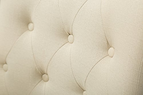 Roundhill Furniture Button Tufted Solid Wood Wingback Hostess Chairs with Nail Heads, Set of 2, Tan