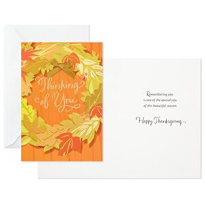 Hallmark Pack of Thanksgiving Cards, Fall Wreath (6 Cards with Envelopes), (599THJ5012)