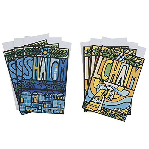 Hallmark Tree of Life Rosh Hashanah Card Assortment, Shalom and L'Chaim (6 cards with Envelopes)