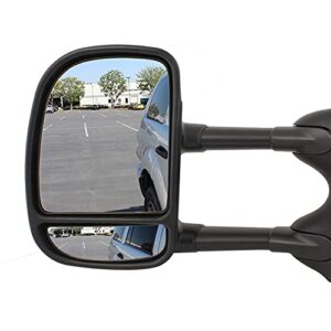 AKKON - For 00-05 Excursion 1999-2016 SuperDuty Pickup Truck Extendable Towing Manual Mirrors Left + Right Side Pair Replacement