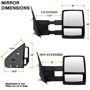 AKKON - For 04-14 Ford F150 Pickup Truck Extendable Towing Manual Mirrors Left + Right Side Pair Replacement