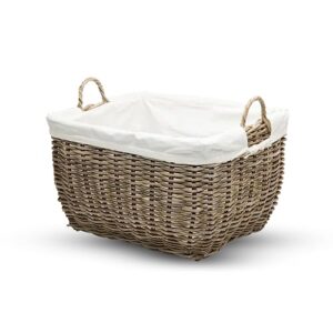 kouboo rattan rectangular laundry basket, handmade, removable liner, laundry basket, bathroom, bedroom, kids room, nursery, home essentials