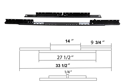 ECLV 33 1/2'' Table Leaf Sliding Brackets Dining Table Extender Brackets Coffee Table Slides,Computer Desk Extender,Black