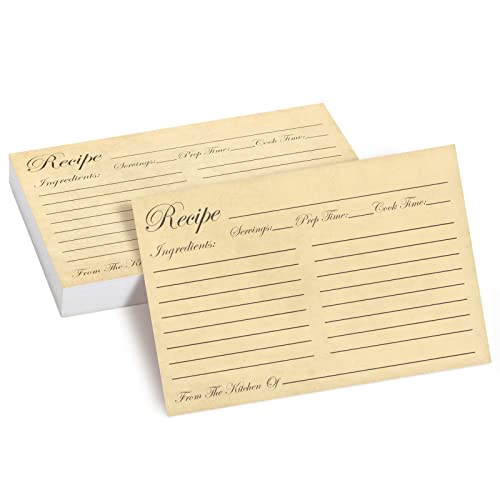 60-Pack Juvale Recipe Cards Double Sided, Bulk Pack Thick Vintage Index Cards 4x6 for Cooking, Baking and Kitchen Organization, Restaurants, Cafes, Diners, Recipes