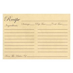 60-Pack Juvale Recipe Cards Double Sided, Bulk Pack Thick Vintage Index Cards 4x6 for Cooking, Baking and Kitchen Organization, Restaurants, Cafes, Diners, Recipes