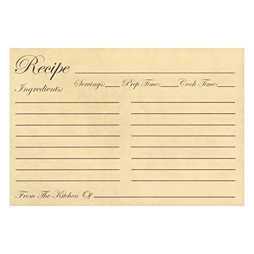 60-Pack Juvale Recipe Cards Double Sided, Bulk Pack Thick Vintage Index Cards 4x6 for Cooking, Baking and Kitchen Organization, Restaurants, Cafes, Diners, Recipes