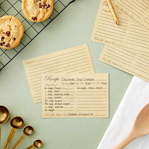 60-Pack Juvale Recipe Cards Double Sided, Bulk Pack Thick Vintage Index Cards 4x6 for Cooking, Baking and Kitchen Organization, Restaurants, Cafes, Diners, Recipes