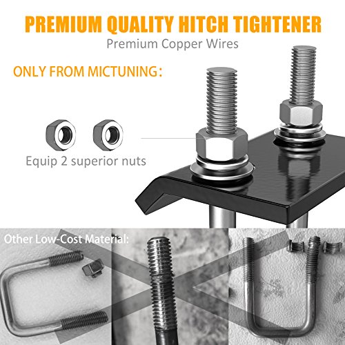 MICTUNING Hitch Tightener for 1.25 inches and 2 inches Hitches, Heavy Duty Anti-Rattle Stabilizer, Reduce Movement from Hitch Tray Cargo Carrier Bike Rack Trailer Ball Mount