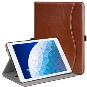 ztotop case for ipad air 3rd generation 2019/ipad pro 10.5 inch 2017, premium pu leather business folding stand folio cover for ipad air 3 gen, brown