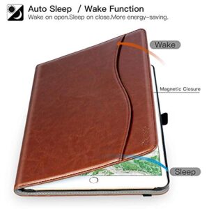ZtotopCase for iPad Pro 12.9 Inch 2017/2015 (Old Model,1st & 2nd Gen), Premium Leather Business Folding Stand Folio Cover with Auto Wake/Sleep and Document Card Slot, Multiple Viewing Angles,Brown