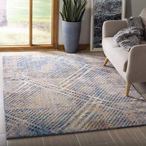 safavieh monray collection area rug - 8' x 10', blue & multi, modern abstract distressed design, non-shedding & easy care, ideal for high traffic areas in living room, bedroom (mny656e)