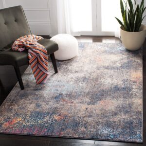 safavieh monray collection accent rug - 3' x 5', blue & multi, modern abstract distressed design, non-shedding & easy care, ideal for high traffic areas in entryway, living room, bedroom (mny651e)