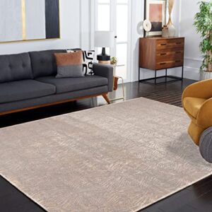 SAFAVIEH Meadow Collection 3'3" x 5' IvoryGrey MDW319A Modern Abstract Area Rug