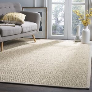 safavieh natural fiber collection area rug - 8' x 10', marble, sisal design, easy care, ideal for high traffic areas in living room, bedroom (nf525c)
