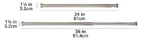 amazon basics tension curtain rod, adjustable 24-36" width - nickel, classic finial