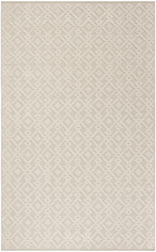 SAFAVIEH Vermont Collection Area Rug - 9' x 12', Ivory, Handmade Wool & Cotton, Ideal for High Traffic Areas in Living Room, Bedroom (VRM102A)