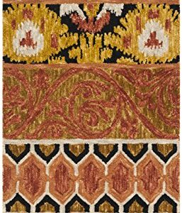 SAFAVIEH Suzani Collection 3' x 5' Rust / Gold SZN203A Hand-Hooked Boho Premium Wool Area Rug