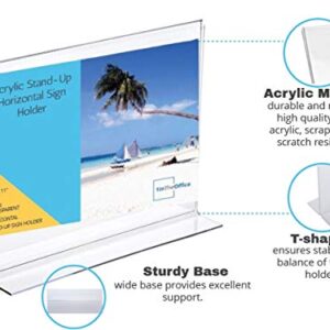 1InTheOffice Acrylic Stand-Up Horizontal Sign Holder 8.5x11"6 Pack"
