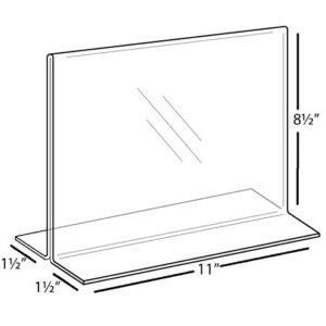 1InTheOffice Acrylic Stand-Up Horizontal Sign Holder 8.5x11"6 Pack"