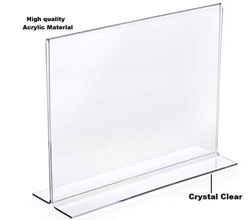 1InTheOffice Acrylic Stand-Up Horizontal Sign Holder 8.5x11"6 Pack"