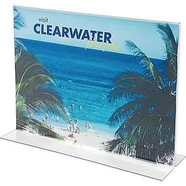 1InTheOffice Acrylic Stand-Up Horizontal Sign Holder 8.5x11"6 Pack"