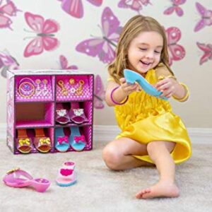 fash n kolor Princess Dress Up and Pretend Play Princess Shoes Collection Set, Princess Tiara and Jewelry for little girls, 12 Pcs Princess Toys and Accessories - Ages For 3,4,5,6 Years and Plus