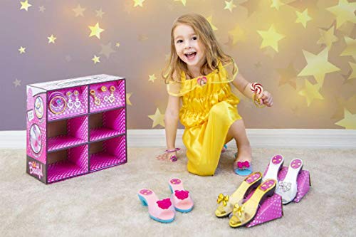 fash n kolor Princess Dress Up and Pretend Play Princess Shoes Collection Set, Princess Tiara and Jewelry for little girls, 12 Pcs Princess Toys and Accessories - Ages For 3,4,5,6 Years and Plus