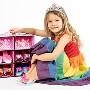 fash n kolor Princess Dress Up and Pretend Play Princess Shoes Collection Set, Princess Tiara and Jewelry for little girls, 12 Pcs Princess Toys and Accessories - Ages For 3,4,5,6 Years and Plus