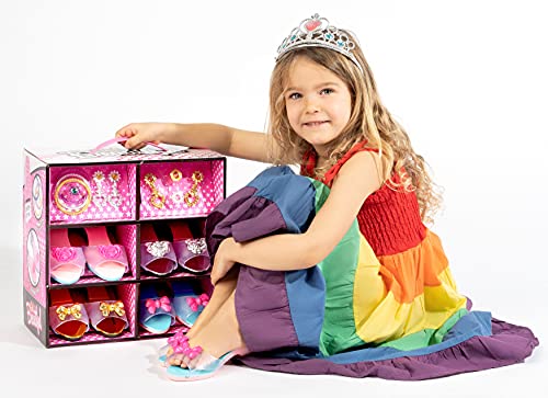 fash n kolor Princess Dress Up and Pretend Play Princess Shoes Collection Set, Princess Tiara and Jewelry for little girls, 12 Pcs Princess Toys and Accessories - Ages For 3,4,5,6 Years and Plus