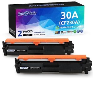 ink e-sale compatible toner cartridge replacement for hp 30a cf230a (2-pack), for use with hp laserjet m203d m203dn m203dw hp laserjet pro mfp m227fdn m227fdw m227sdn printer with ic chip