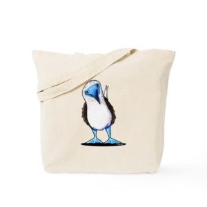 cafepress blue footed booby tote bag natural canvas tote bag, reusable shopping bag