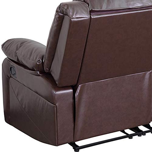 Flash Furniture Harmony Series Brown LeatherSoft Loveseat with Two Built-In Recliners