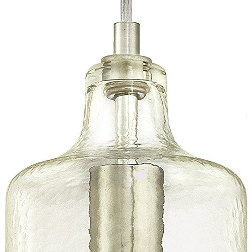 Westinghouse Lighting 6329000 One-Light Indoor Mini Pendant, Brushed Nickel Finish with Clear Textured Glass