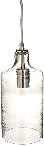 Westinghouse Lighting 6329000 One-Light Indoor Mini Pendant, Brushed Nickel Finish with Clear Textured Glass