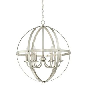 westinghouse lighting 6328300 stella mira six-light indoor chandelier, brushed nickel finish, 6