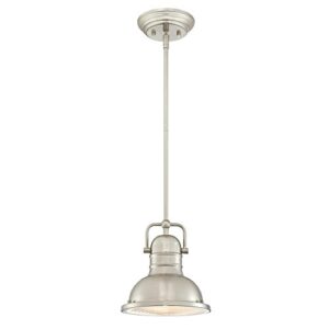 westinghouse lighting 6334600 boswell one-light led indoor mini pendant, brushed nickel finish with prismatic lens