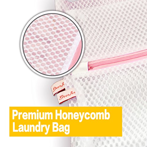 Dearjana Set of 2 Honeycomb Mesh Laundry Bags - 2 Jumbo XX-Large Sturdy Wash Bags for Delicate, Sweaters, Long Sleeved Shirts, Undergarments, Tank Tops, Hosiery, Baby Clothes