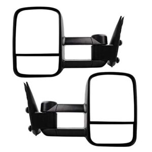 motoos towing mirrors replacement for 1999-2007 chevy silverado gmc sierra 1500 2500 3500 pickup truck manual telescoping folding rear view left right driver and passenger side tow mirrors pair