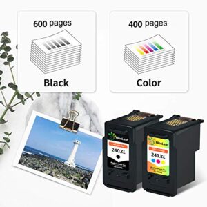 NineLeaf Remanufactured Ink Cartridge Compatible for Canon PG-240XL CL-241XL with Ink Level Display for PIXMA MG2120 MG2220 MG3120 MG3122 MG3220 (1 Black, 1 Color)