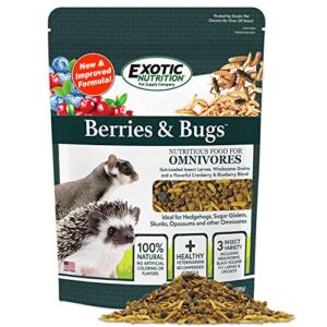 berries & bugs 3 lb. - all natural high protein high fiber insectivore diet with fruit, gut-loaded insects, & healthy vitamins - hedgehogs, sugar gliders, skunks, opossums & other insectivores