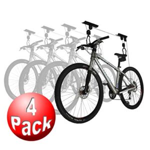 RAD Sportz Bicycle Hoist 4-Pack Quality Garage Storage Bike Lift with 100 lb Capacity Even Works as Ladder Lift Premium Quality