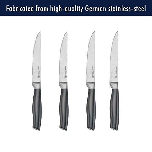 HENCKELS Graphite Razor-Sharp 4-pc Steak Knife Set, German Engineered Informed by 100+ Years of Mastery