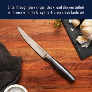 HENCKELS Graphite Razor-Sharp 4-pc Steak Knife Set, German Engineered Informed by 100+ Years of Mastery