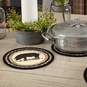 vhc brands sawyer mill charcoal table décor, 8" trivet, pig