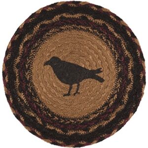 vhc brands primitive tabletop & kitchen-heritage farms tan crow jute trivet